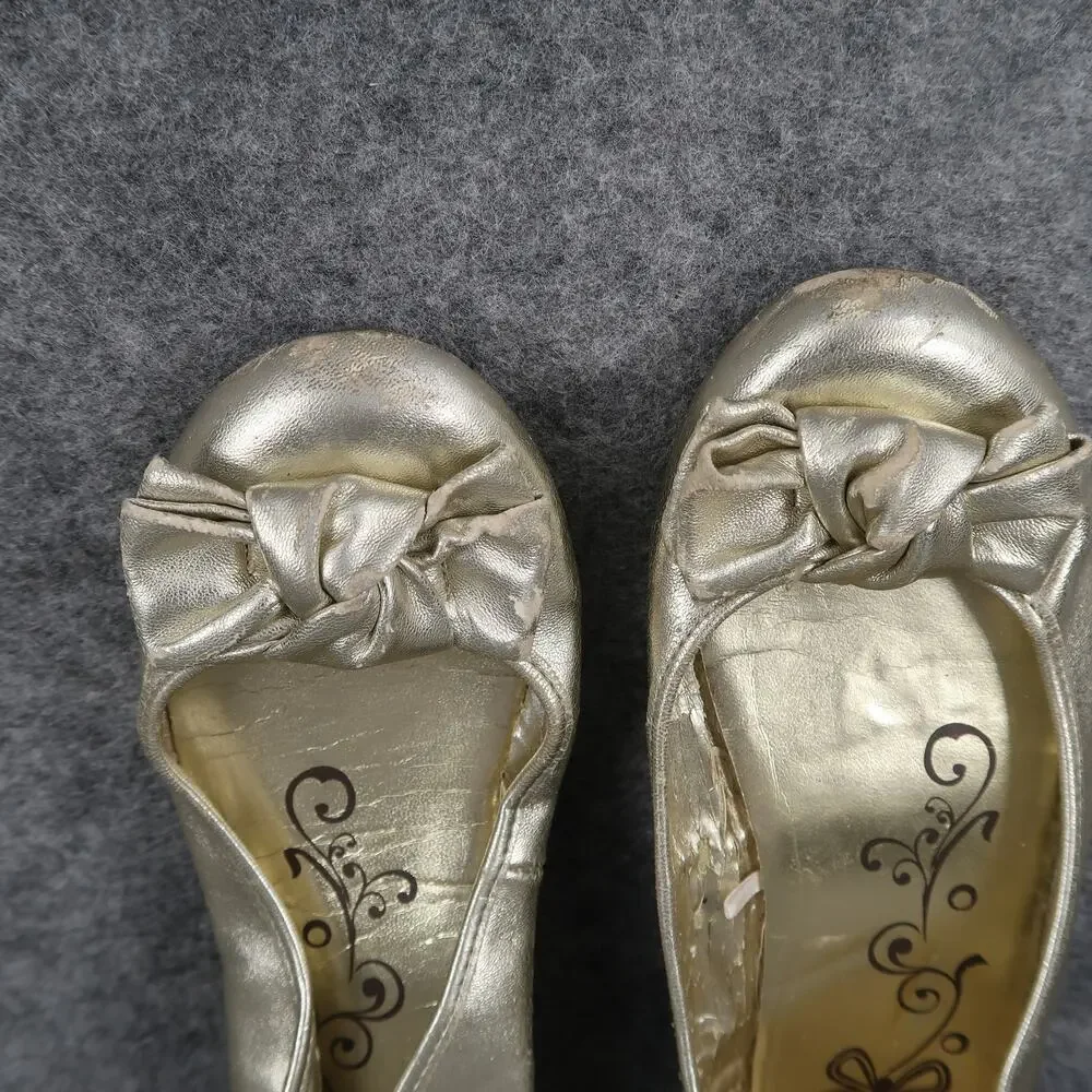 The Childrens Place Shoes Kids Girls 1 Ballet Flats Slip On Bow Knot Metallic